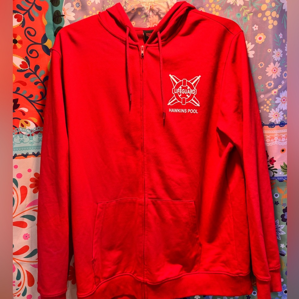 Netflix Red Lifeguard Hawkins Pool Zip Hoodie